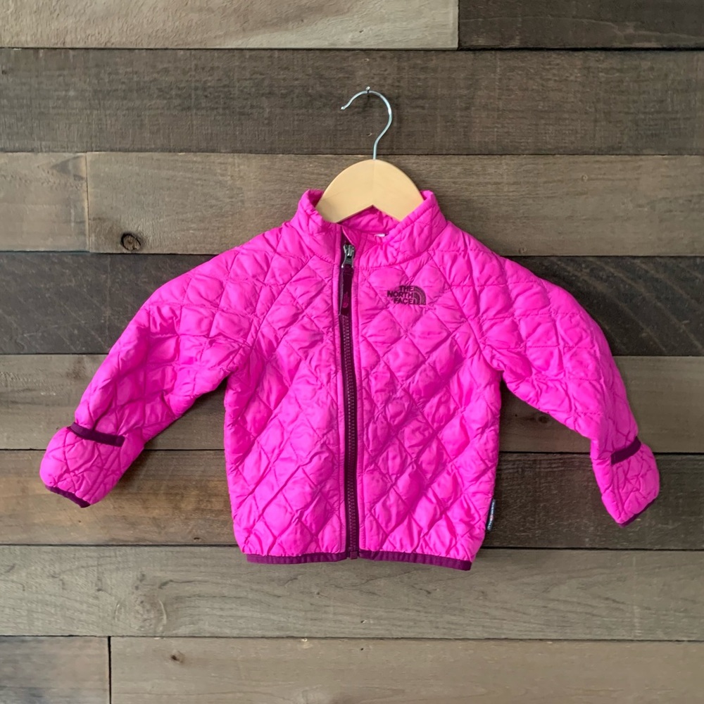 The North Face Infant Children's Pink Long Sleeve Full Zip Jacket Coat